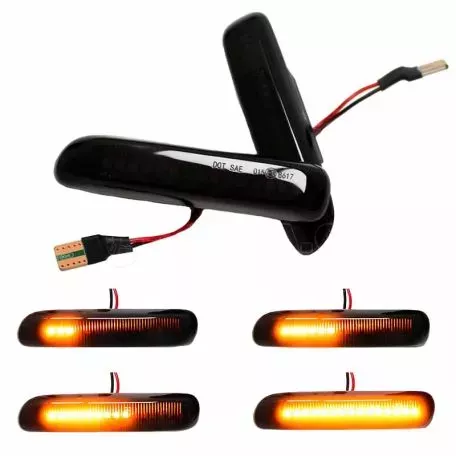 Πλαϊνά Φλας Φτερού Για Bmw 3 E46 Sedan 99-01 / Touring 99-01 / Compact 01-04 / Coupe 99-03 Led Dynamic Smoke 2 Τεμάχια 