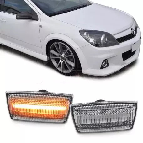 Πλαϊνά Φλας Φτερού Για Opel Astra H 04-10 / Corsa D 06-11 / Insignia 08-12 / Zafira B 05-14 Led Dynamic White 2 Τεμάχια 