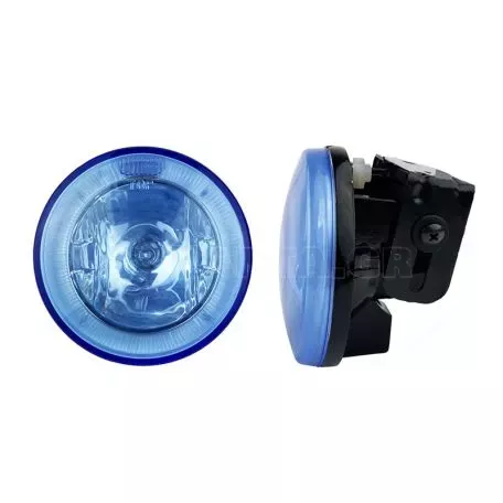 Προβολείς Ομίχλης Universal Μπλε Στρόγγυλοι Ø 10cm H3 12 Volt 55 Watt Με Μπλε Led Angel Eyes 2 Τεμάχια 