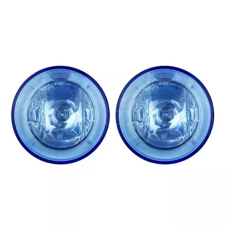 Προβολείς Ομίχλης Universal Μπλε Στρόγγυλοι Ø 10cm H3 12 Volt 55 Watt Με Μπλε Led Angel Eyes 2 Τεμάχια 