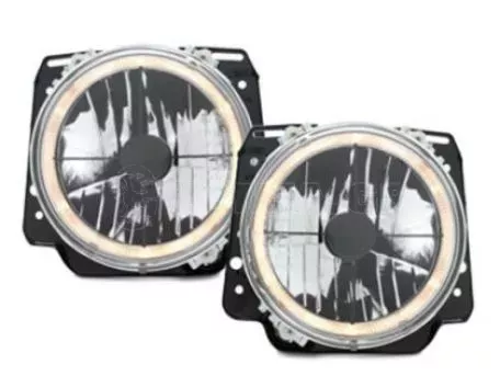 Φανάρια εμπρός angel eyes και σταυρός για Vw Golf II (1983-1993) - chrome , με λάμπες (Η1) - σετ 2τμχ. 