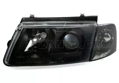 Φανάρια εμπρός για Vw Passat 3Β/B5 (1997-2000) - μαύρα , με λάμπες (Η7) - σετ 2τμχ. 