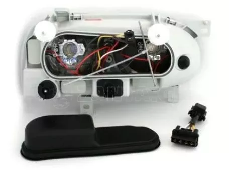 Φανάρια εμπρός angel eyes για Vw Golf 3 R32 design - chrome , με λάμπες (Η1) - σετ 2τμχ. 