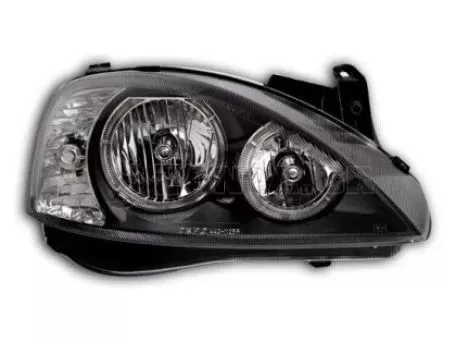 Φανάρια εμπρός angel eyes για Opel Corsa C(2001-2006) - μαύρα , χωρίς λάμπες (Η7) - σετ 2τμχ. 