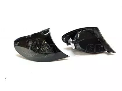 Φλας δίπλα στο φανάρι BMW E46 sedan (2001-2005) - φιμέ χρωμίου - σετ 2τμχ.
