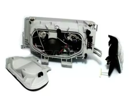 Φανάρια εμπρός angel eyes για Mercedes W201 E190 1982-1993) , μαύρα , με λάμπες (Η1) - σετ 2τμχ. 