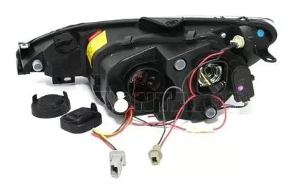Φανάρια εμπρός angel eyes για Peugeot 206 , μαύρα , χωρίς λάμπες (Η7) - σετ 2τμχ. 