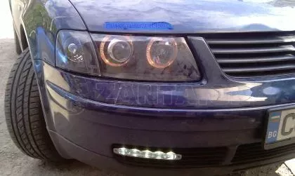 Φανάρια εμπρός angel eyes για Vw Passat 3Β/B5 (1997-2000) - μαύρα , χωρίς λάμπες (Η7) - σετ 2τμχ. 