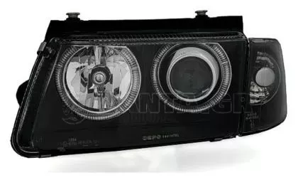 Φανάρια εμπρός angel eyes για Vw Passat 3Β/B5 (1997-2000) - μαύρα , χωρίς λάμπες (Η7) - σετ 2τμχ. 