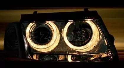 Φανάρια εμπρός angel eyes για Vw Passat 3Β/B5 (1997-2000) - chrome , χωρίς λάμπες (Η7) - σετ 2τμχ. 
