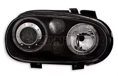 Φανάρια εμπρός angel eyes για Vw Golf IV R32 - μαύρα , χωρίς λάμπες (Η7) - σετ 2τμχ. 