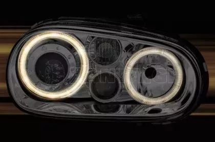 Φανάρια εμπρός angel eyes για Vw Golf IV R32 - chrome , χωρίς λάμπες (Η7) - σετ 2τμχ. 