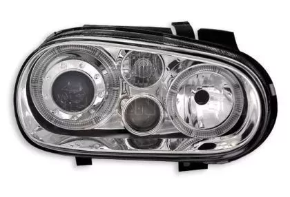 Φανάρια εμπρός angel eyes για Vw Golf IV R32 - chrome , χωρίς λάμπες (Η7) - σετ 2τμχ. 