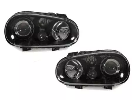 Φανάρια εμπρός για Vw Golf IV R32 - μαύρα , χωρίς λάμπες (Η7) - σετ 2τμχ. 