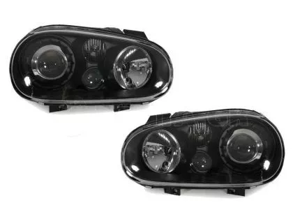 Φανάρια εμπρός για Vw Golf IV R32 - μαύρα , χωρίς λάμπες (Η7) - σετ 2τμχ.