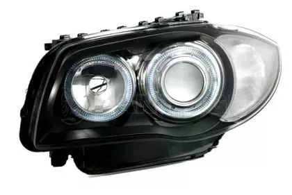 Φανάρια εμπρός angel eyes για BMW E87 (2004-2011) - μαύρα , χωρίς λάμπες (Η7) - σετ 2τμχ. 