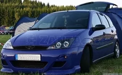 Φανάρια εμπρός angel eyes για Ford Focus (2001-2004) - μαύρα , με λάμπες (Η1) - σετ 2τμχ. 