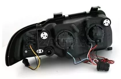 Φανάρια εμπρός angel eyes για Audi A4 (1995-1998) -μαύρα , με λάμπες (Η1) - σετ 2τμχ. 