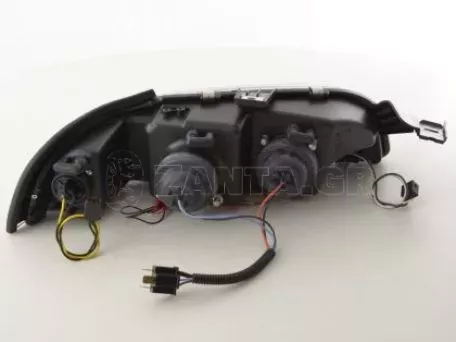 Φανάρια εμπρός angel eyes για Fiat Punto (1993-1999) - μαύρα , με λάμπες (Η1) - σετ 2τμχ. 