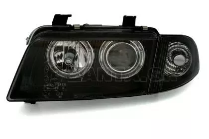 Φανάρια εμπρός angel eyes για Audi A4 (1995-1998) - μαύρα , χωρίς λάμπες (Η7) - σετ 2τμχ. 