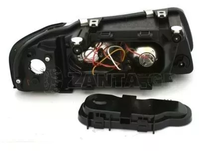 Φανάρια εμπρός για Audi A3 (2000-2003) - μαύρα , με λάμπες (Η1) - σετ 2τμχ. 