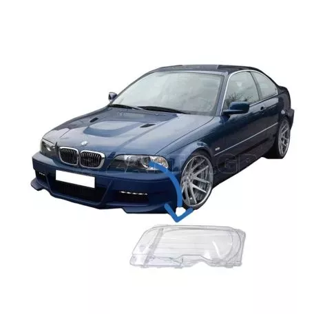 Κρύσταλλο Φαναριού Αριστερό Για Bmw 3 E46 Coupe 99-03 Xenon & Halogen 1 Τεμάχιο 