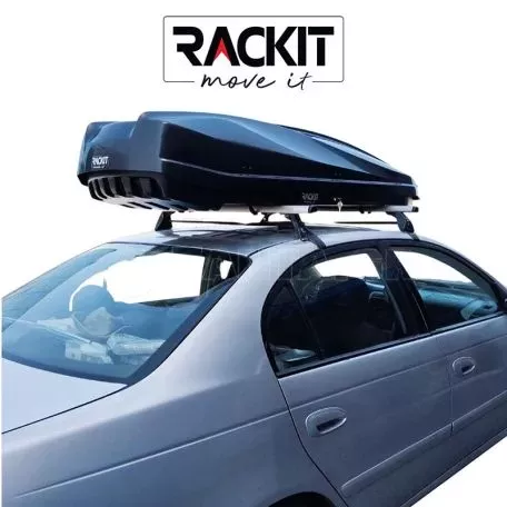 Μπαγκαζιέρα Οροφής Αυτοκινήτου Rackit Star 440lt Μαύρη Γυαλιστερή Με Διπλό Άνοιγμα & Quick Fix Τοποθέτηση 