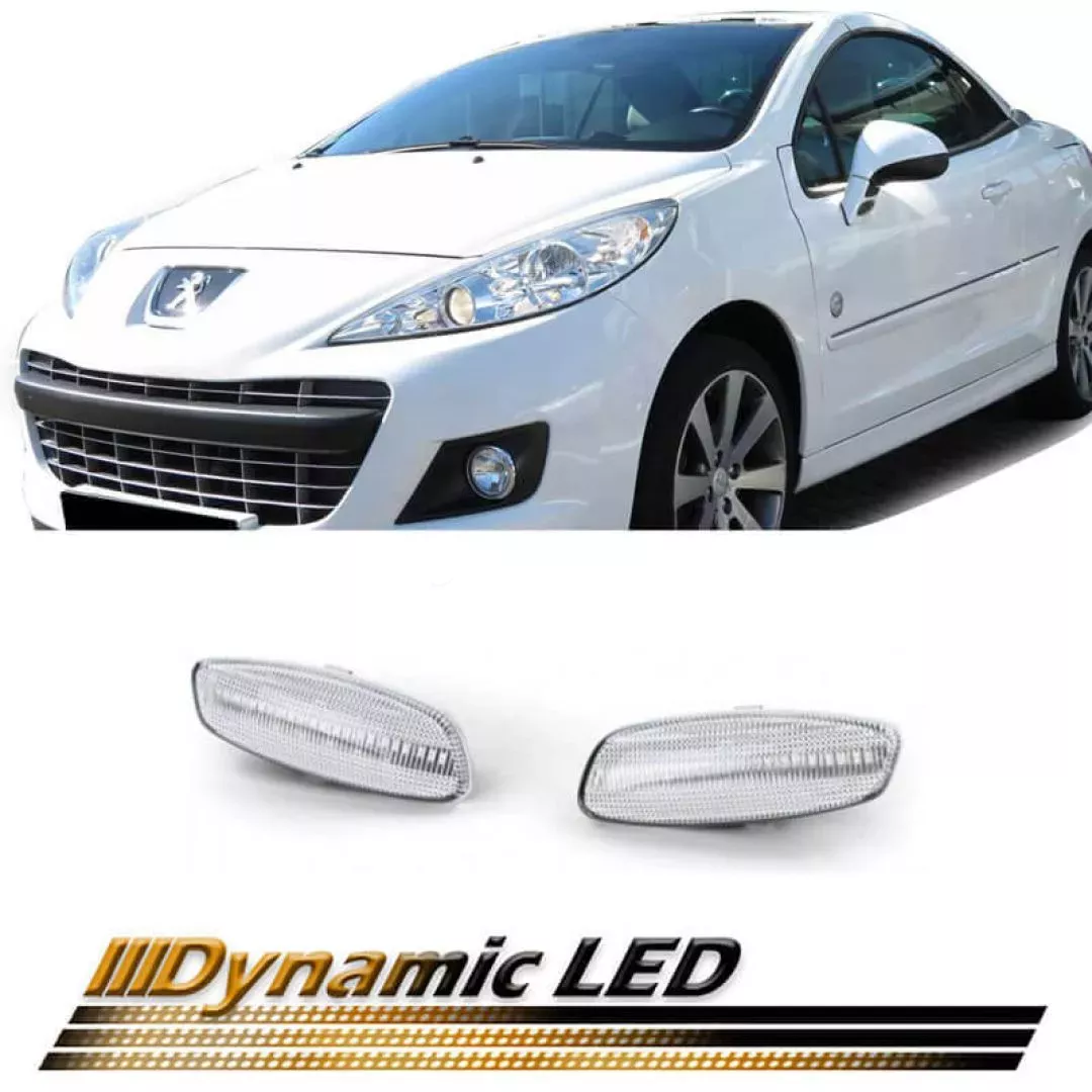 Φλας Καθρέπτη Για Peugeot 207 06-14 / 308 08-13 / Citroen C3 10-16 / C4 04-20 / C5 08-16 / DS3 10-16 / DS4 11-15 Dynamic Led Λευκό 2 Τεμάχια
