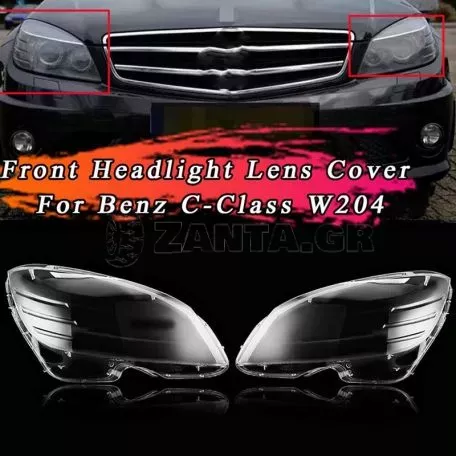 Κρύσταλλα Φαναριών Για Mercedes-Benz  C-Class W204 2007-2010 Sedan / Touring Ζευγάρι 2 Τεμάχια 
