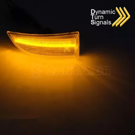 Φλας Καθρέπτη Για Renault Megane MK3 08-16, Scenic & Grand Scenic III 09-15, Fluence 09-19, Laguna 07-15 Dynamic Led Άσπρα 2 Τεμάχια 
