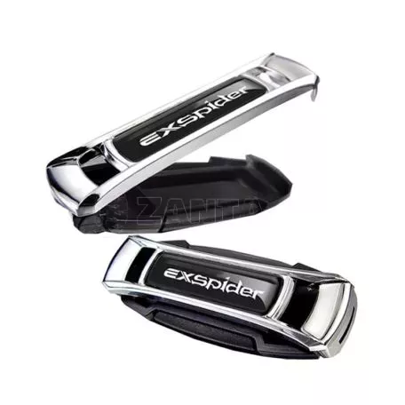 Στοπ Ζώνης Ασφαλείας Μαύρο / Χρώμιο Exspider EX001 Ζευγάρι 2 Τεμάχια 