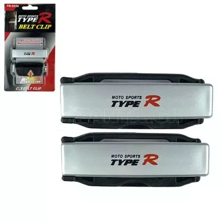 Στοπ Ζώνης Ασφαλείας Ασημί Type-R TR-2538 Ζευγάρι 2 Τεμάχια 