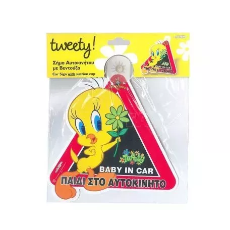Σήμα ''Παιδί στο Αυτοκίνητο Tweety΄΄ Με Βεντούζα WΒ 5442 1 Τεμάχιο 