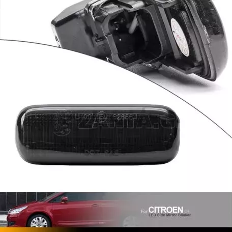 Φλας Καθρέπτη Για Citroen C4 04-11 Dynamic Led Canbus Μαύρο 2 Τεμάχια 