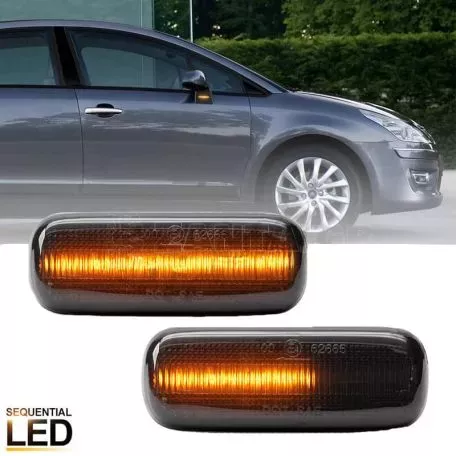 Φλας Καθρέπτη Για Citroen C4 04-11 Dynamic Led Canbus Μαύρο 2 Τεμάχια 