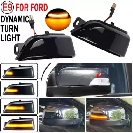 Φλας Καθρέπτη Για Ford Ranger T6 12-19 Dynamic Led Φιμέ 2 Τεμάχια 