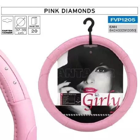 Κάλυμμα Tιμονιού ''Pink Diamonds'' Ροζ Με Στρας Medium 37-39cm 