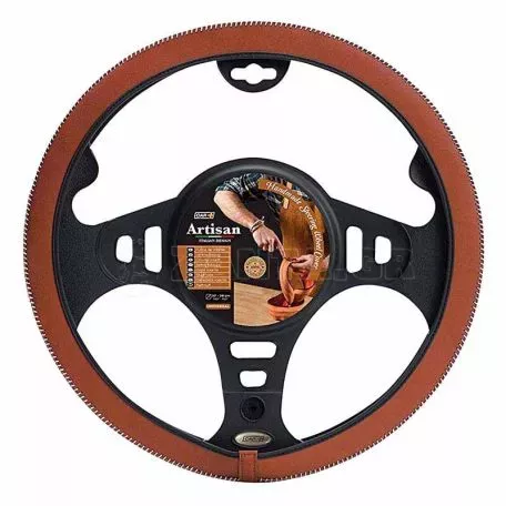 Κάλυμμα Tιμονιού Handmade Δερματίνη Καφέ Medium 37-39cm HMA70WN 