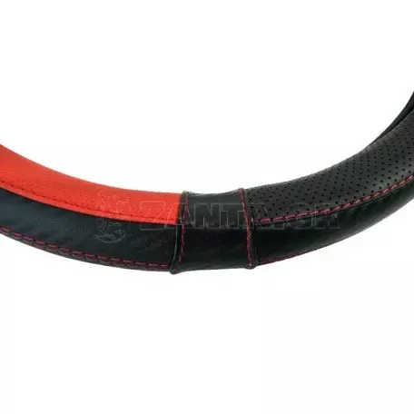 Κάλυμμα Τιμονιού Αυτοκινήτου Δερματίνη X-Treme Sport Μαύρο-Κόκκινο Medium 38cm 