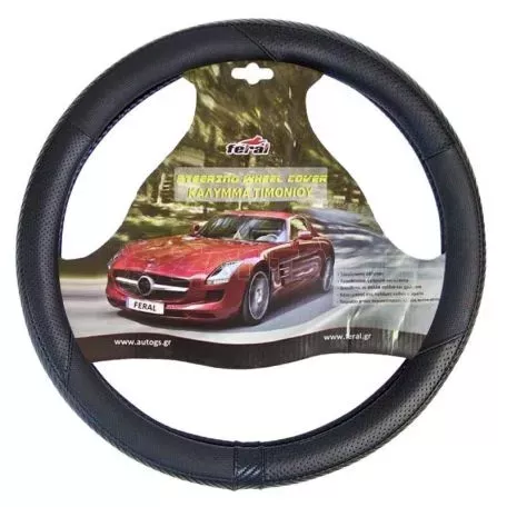 Κάλυμμα Τιμονιού Αυτοκινήτου Δερματίνη X-Treme Sport Μαύρο Medium 38cm 