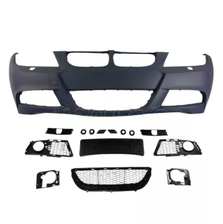 Προφυλακτήρας εμπρός για BMW E90 / E91 (2008+) - M pack design με ανοίγματα για πιτσιλίθρες, χωρίς parktronic 
