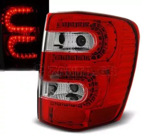 Πίσω φανάρια led για  Jeep Grand Cherokee (1999-2005) - chrome - σετ 2τμχ. 