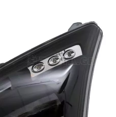 Φανάρια εμπρός angel eyes για Toyota Land Cruiser 120 (2003-2009) - μαύρα , με λάμπες (Η7) - σετ 2τμχ. 