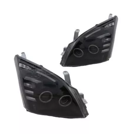 Φανάρια εμπρός angel eyes για Toyota Land Cruiser 120 (2003-2009) - μαύρα , με λάμπες (Η7) - σετ 2τμχ. 