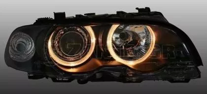 Φανάρια εμπρός angel eyes για BMW E46 coupe και cabrio (1999-2003) , χωρίς λάμπες (Η7) - σετ 2τμχ. 