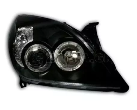 Φανάρια εμπρός angel eyes για Opel Vectra C / Signum (2005-2009) - μαύρα , χωρίς λάμπες (Η7) - σετ 2τμχ. 