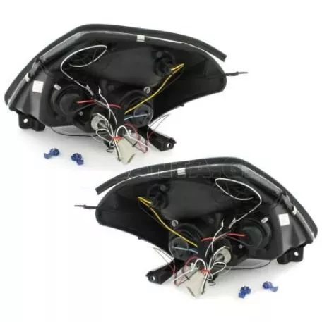 Φανάρια εμπρός angel eyes με led για Citroen C2 (2003-2008) - chrome , με λάμπες (Η1) - σετ 2τμχ. 
