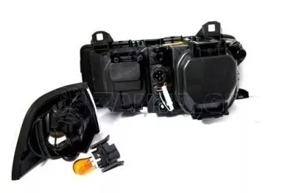 Φανάρια εμπρός angel eyes για Bmw E36 (1991-2000) 4d sedan - μαύρα , χωρίς λάμπες (Η7) - σετ 2τμχ. 
