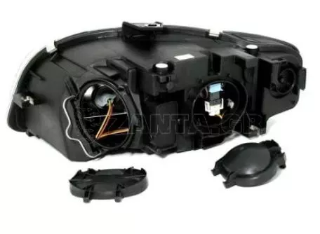 Φανάρια εμπρός led για Audi A4 B7 (2004-2008) - chrome , με λάμπες (Η1) - σετ 2τμχ. 