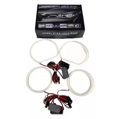Angel Eyes LED Kit Για Bmw X3 E83 03-10 2x131mm & 2x106mm Λευκά Ματ 4 Τεμάχια 
